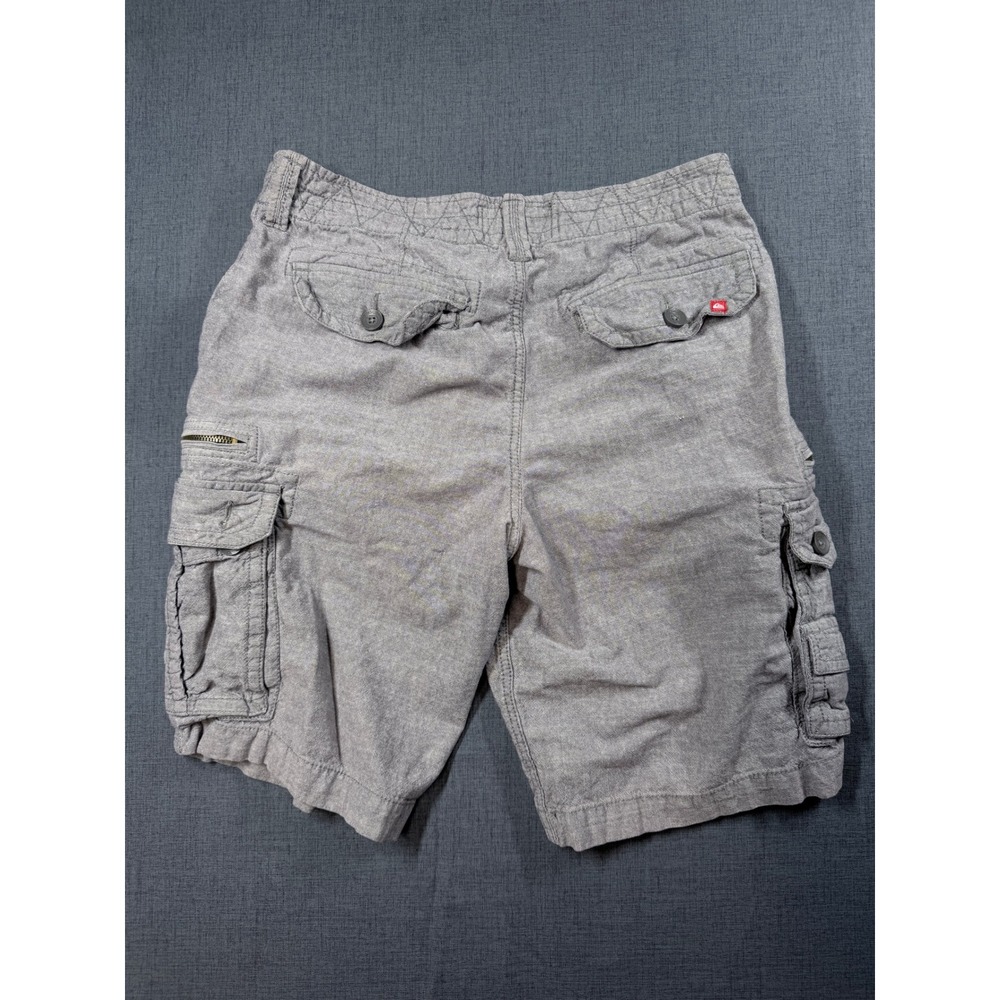 Quiksilver Mens Grey Cargo Shorts Size 33 Cotton Utility Multi Pocket‎ Casual - Picture 7 of 10
